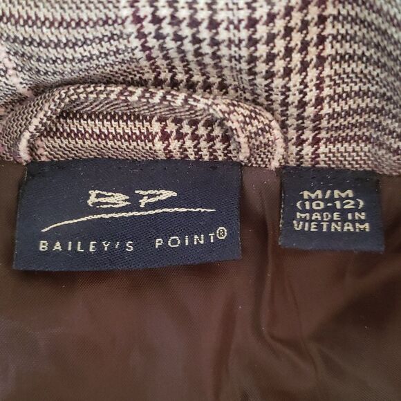 Bailey's Point Quilted Plaid Winter Vest with Faux Fur Hood Sz M (10-12) - Picture 6 of 8